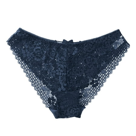 LARUYEKO Womens Lace Underwear with Bow Sexy Thin Strap Hollow Out Crotch Ladies Triangle Panties Women s Cotton Underwear High Waisted Ladies Full Coverage Panties High-Cut Stretch Cool Underwear