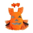 thumbnail image 3 of Disfraz de Halloween para niña con mono de calabaza con corbata para fiesta temática de niños y niñas Altura 80cm, 3 of 9