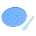 thumbnail image 1 of Alfombrilla de silicona para lamer para perros con ventosa inferior, diseño de Cancri azul, diámetro de 16,4 cm, altura regulable, comedero lento para mascotas, 1 of 14