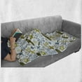 thumbnail image 6 of Luau Soft Flannel Fleece Throw Blanket, Beach with Surfers Silhouettes Waves and Exotic Plant Summer Theme, Cozy Plush for Indoor and Outdoor Use, 70" x 90", Olive Green Slate Blue, by Ambesonne, 6 of 6