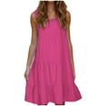 thumbnail image 2 of fartey Casual Dress for Women Summer Solid Scoop Neck Tiered Loose Tank Dresses Sleeveless A-Line Comfy Midi Beach Dress, 2 of 7