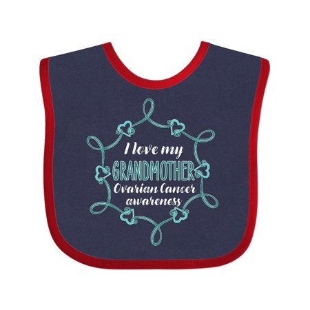 

Inktastic I Love My Grandmother Ovarian Cancer Awareness Gift Baby Boy or Baby Girl Bib