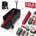 thumbnail image 4 of Sunula 330LBS Collapsible Foldable Wagon with Extended Tailgate 43"L Extra Long Folding Beach Wagon Heavy Duty Lightweight Cart with Wheel, Brakes, 2 Cup Holder for Grocery, Camp, Shop, Garden. Black, 4 of 7