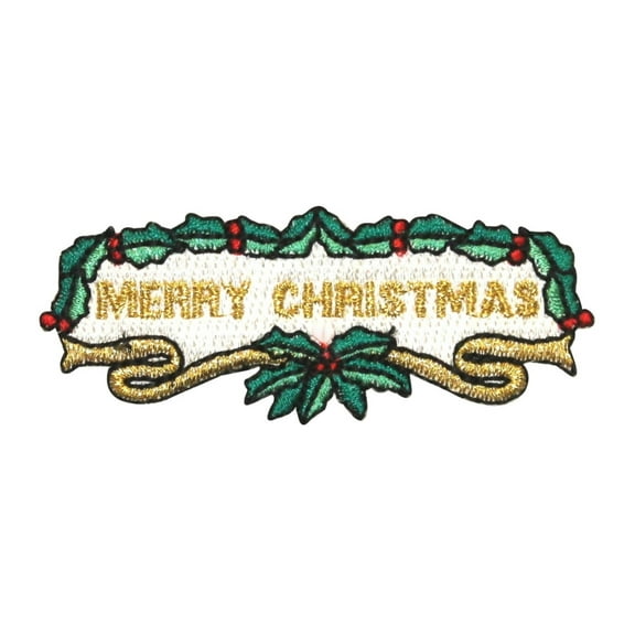 ID 8060 Merry Christmas Decoration Patch Holiday Embroidered Iron On Applique