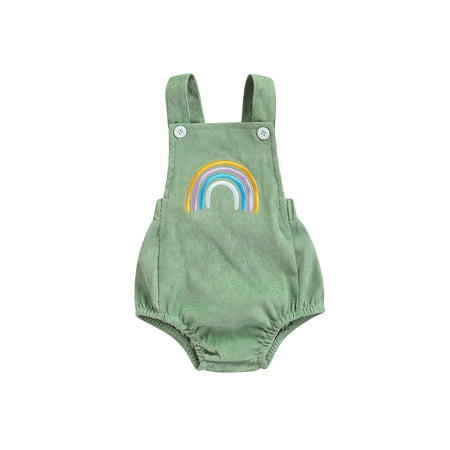 

Bagilaanoe Newborn Baby Girl Boy Rompers Rainbow Print Sleeveless Straps Bodysuit 6M 12M 18M 24M Infant Backless One Piece Jumpsuit