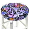 thumbnail image 3 of Fotbe Watercolor Butterflies Stool Covers Round,Waterproof Round Bar Stool Covers Bar Chair Covers Washable Stool Cushion Slipcover for 12-14 Inch Chair-14 inch, 3 of 7
