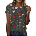 thumbnail image 3 of LIBRCLO Valentines Day Womens Tops Short Sleeve Graphic Tees, Casual Holiday Crewneck T Shirts, 3 of 5