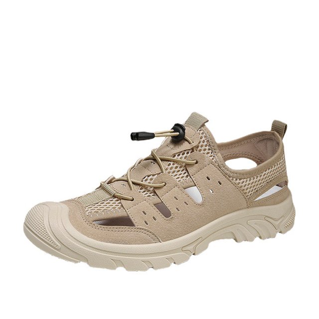 Sandalias para hombre, calzado de senderismo al aire libre, zapatillas de punta cerrada, cómodas, para playa, pescador, deportes de verano (27 cm)
