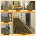 thumbnail image 4 of Ottomanson Medallion Kitchen Runner Rug 1'10" x 7' - Non Slip Low Pile Carpet, Seafoam Green, 4 of 14