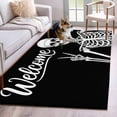 thumbnail image 3 of Area Rug for Living Room, Skeletons Roses Non-Slip Indoor Large Carpet for Bedroom/Dining Room, Horror Minimalism Modern Aesthetic Washable Low-Profile Rectangle Floor Mat Runner Rugs - 3 x 5 Ft, 3 of 7
