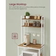 thumbnail image 3 of VASAGLE Bakers Rack with Power Outlet, Microwave Stand, Kitchen Tall Utility Storage Shelf, with Metal Wire Panel, 14 Hooks, 40 x 60 x 170 cm, Rustic Walnut and White, 3 of 6