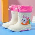 thumbnail image 2 of XIYON Kids Rainboots Boys Girls Kids Shoes Lightweight Toddler Booties With Detachable Covers Cute Bunny Dinosaur Design For Daily Wear 7-8 Years, 2 of 5