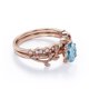 thumbnail image 3 of JeenMata Anillo de Novia con Diseño de Hojas de Aguamarina Azul Tallada en Forma de Huevo de 1,5 Quilates y Moissanita, con Filigrana Art Déco Chapado en Oro Rosa de 18 K sobre Plata, 3 of 6