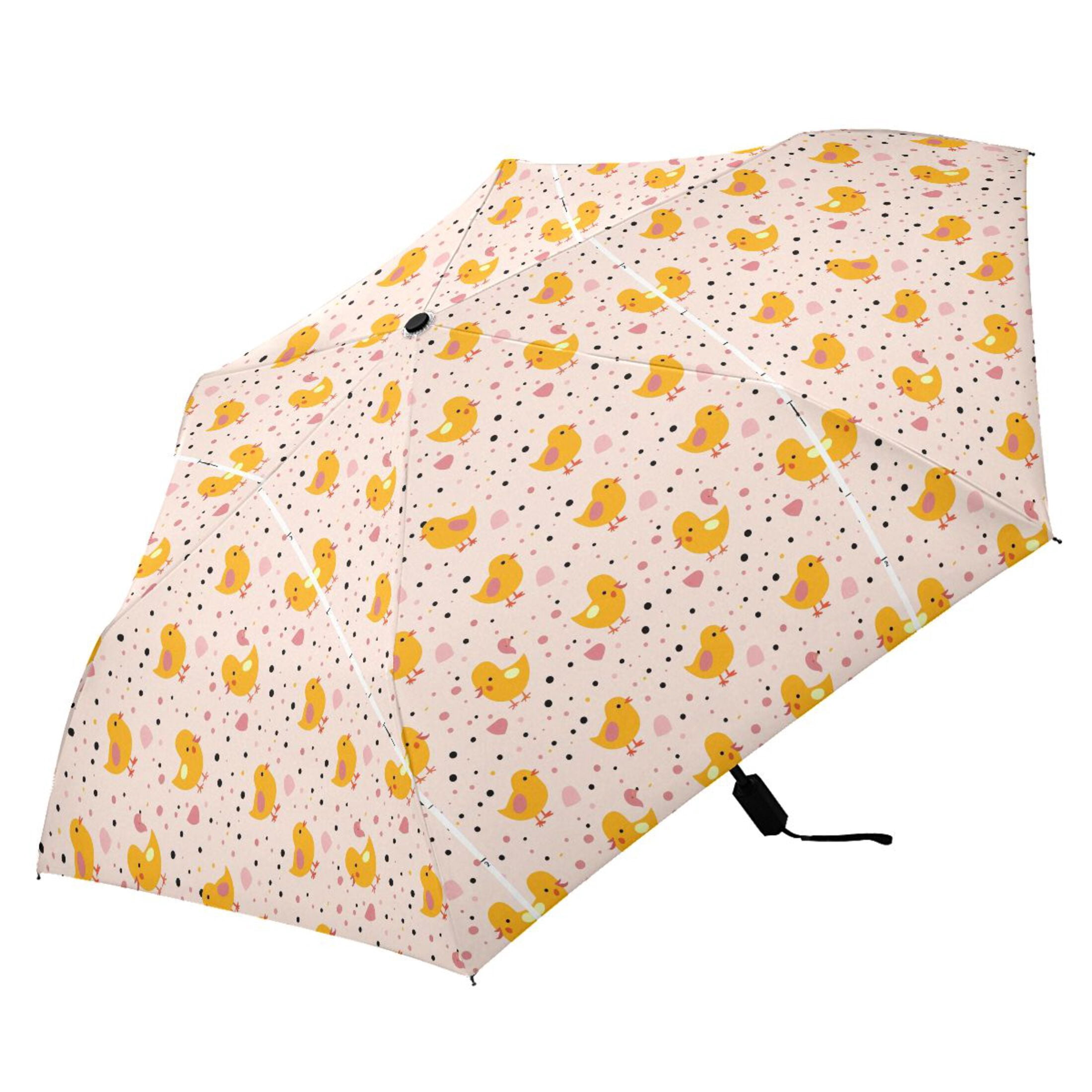 Adorable Baby Ducks Compact Sun Umbrella Windproof Travel Umbrellas for Rain Strong Portable UV Protection