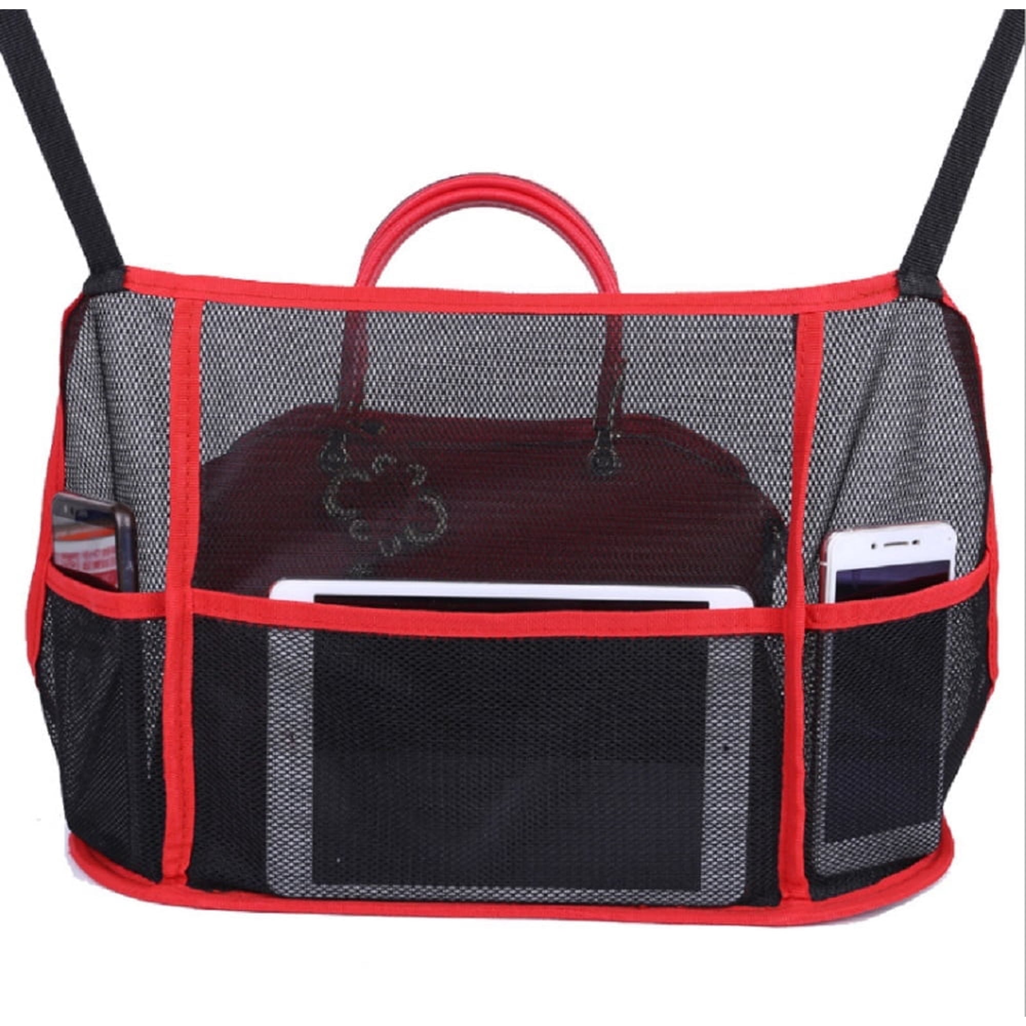 Car Net Pocket Handbag Holder Organizer, Mesh Storage Bag for Auto Interior Seat Gap and Backseat Storage, TIKA