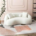 thumbnail image 6 of Highland Modern Living Room French Knitted White Boucle Fabric Upholstered Sofa, 6 of 7
