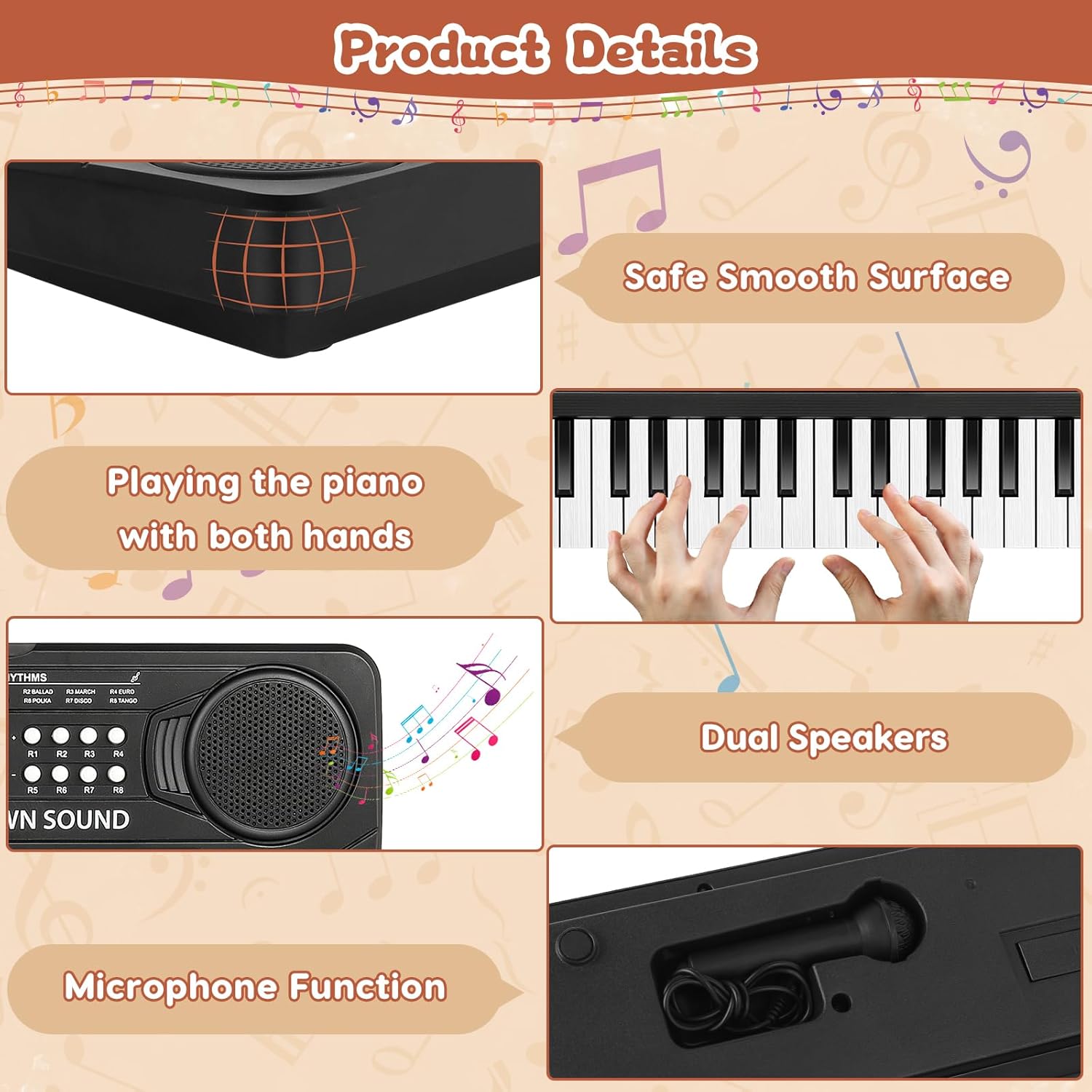 Mixfeer 37-Key Portable Electronic Piano Keyboard for Kids photo 6