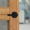thumbnail image 4 of Kwikset Milan Round Privacy Lever Doorknob Matte Black, 4 of 6