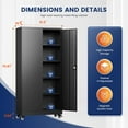 thumbnail image 3 of Metal Garage Storage Cabinet with Locking Doors and Adjustable Shelves,- 75" Rolling Steel Tool Cabinet for Home Office,Garage,Warehouse, 3 of 16