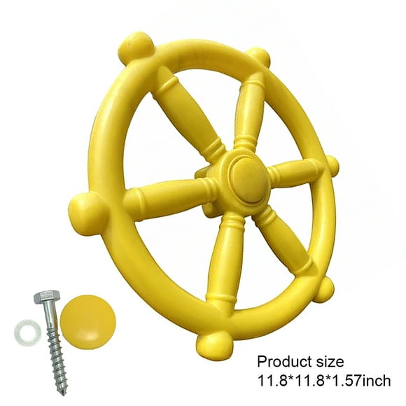 Steering Wheel Toy Plastic Preschool Kindergarten Swing Toys Garden Climbs Ship Garden Park Playground Playing Game Entertainment Props Yellow