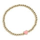 thumbnail image 1 of Pulseras para mujer, regalos para mujer, cuentas redondas geométricas, corazón de melocotón dorado, pulsera con aceite goteando, pulsera para mujer, joyería blanca, pendientes., 1 of 3