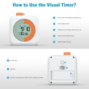 Digital Timer, AMIR Visual Timer 60 Minute Countdown Time Management Tool with Timer Hour Alarm Clock Timer for Kid Adults Home Kitchen School Office