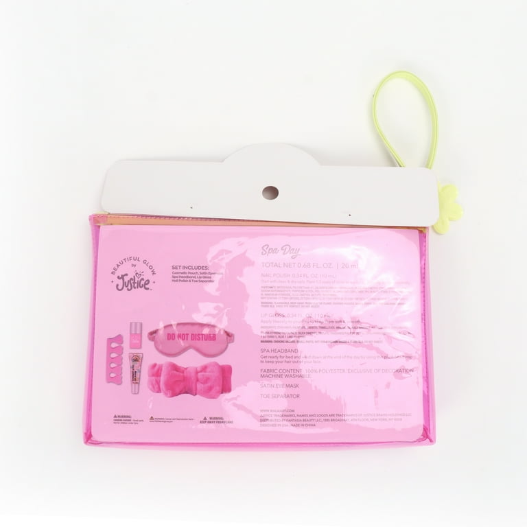 Justice Girl's Spa Day and Wristlet Pouch Set, 6-Piece Set, Pink