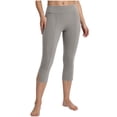 thumbnail image 6 of Inglocry Capri Pants for Women High Waisted Yoga Pants with Pockets - Cropped Workout Leggings for Athletic, Casual Summer Gray M, 6 of 8