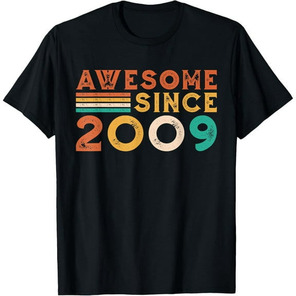 16 Years Old Awesome Since 2009 16th Birthday Gift T-Shirt