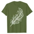 thumbnail image 3 of NAMTYQX Womens Graphic T Shirts Graphic Baggy Hawaiian Crewneck Cool Short Sleeve Stretchy mit Print Plus Size Shirts for Women Army Green Size M, 3 of 5