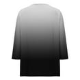 thumbnail image 6 of TKLPEHG 3/4 Length Sleeve Womens Tops Plus Size Gradient V Neck Button Tshirt Dressy Casual Loose Tunic Tops (Black,L), 6 of 9