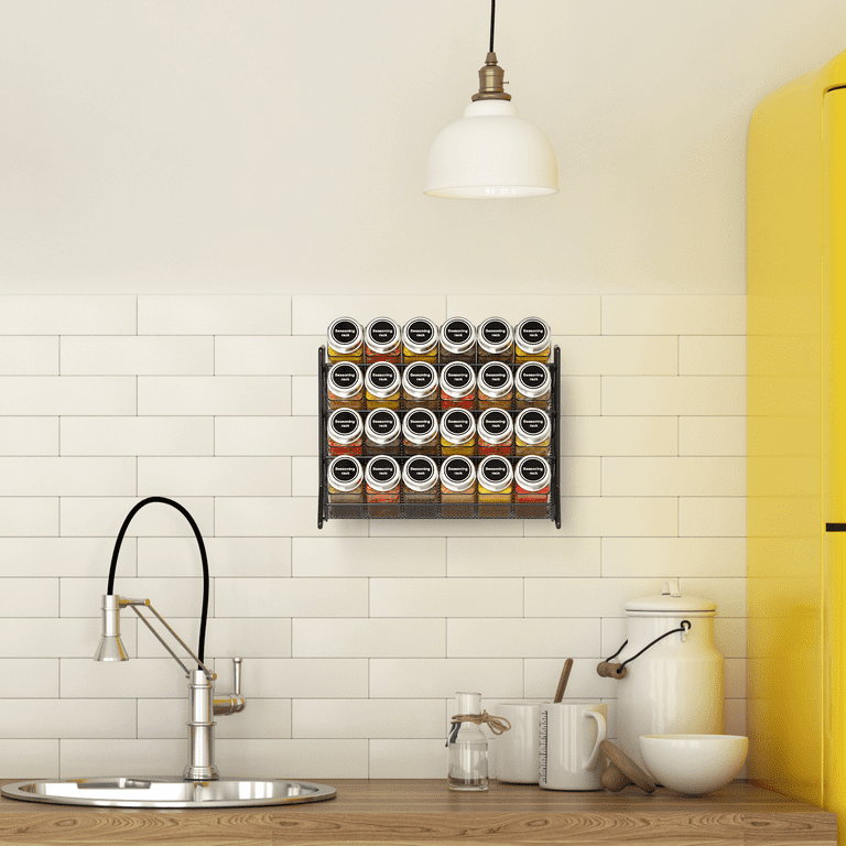 Auledio Pack Metal Spice Rack Organizer, Free Standing or Wall