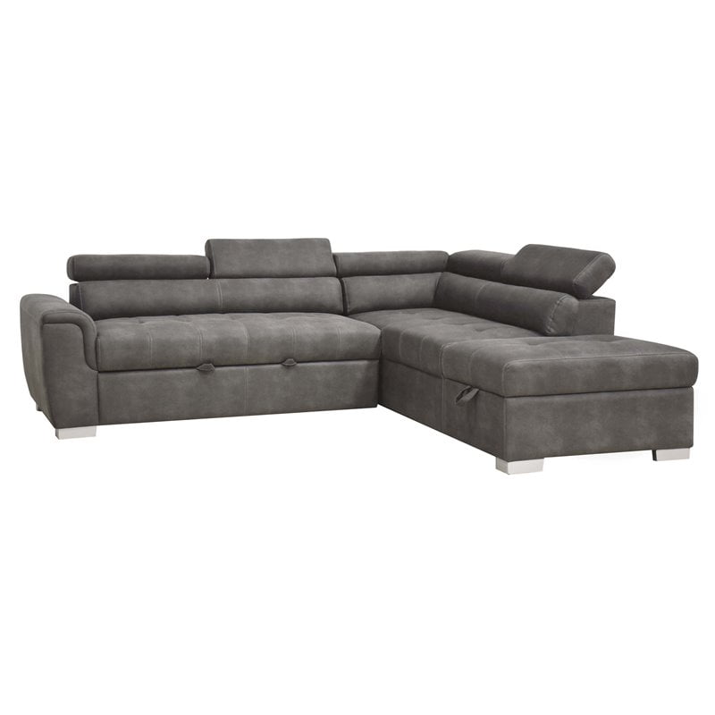 Bowery Hill Sectional Sleeper Sofa And, Sleeper Sofa With Chaise And Ottoman