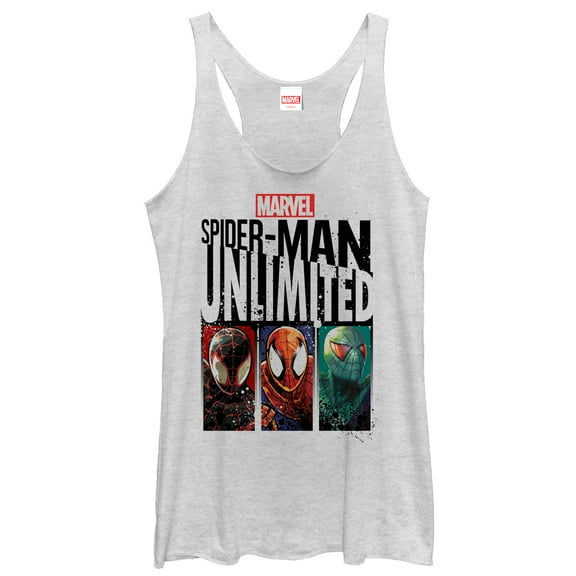 Women's Marvel Spider-Man Unlimited Trio Racerback Tank Top White Heather Small