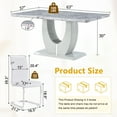 thumbnail image 4 of JUFU Dinner Table Set for 4, 63'' Grey Faux Marble Dining Room Table Set for 4 with PU Upholstered Chairs, Modern Rectangle Kitchen Table Chairs Set of 4, Ideal for Kitchen, Sturdy and Easy Assembly, 4 of 11