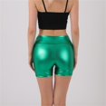 thumbnail image 5 of Women's High Waisted Metallic Biker Shorts Stretch Shiny Party Club Pants, 5 of 6