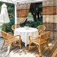 thumbnail image 4 of Outdoor Curtains for Patio Waterproof, Farmhouse Beige Brown Outdoor Privacy Panels Grommet, Vintage Wooden Striped Blackout Outside Curtains for Porch/Cabana/Pergola/Gazebo 54"x84", 2 Panels, 4 of 8