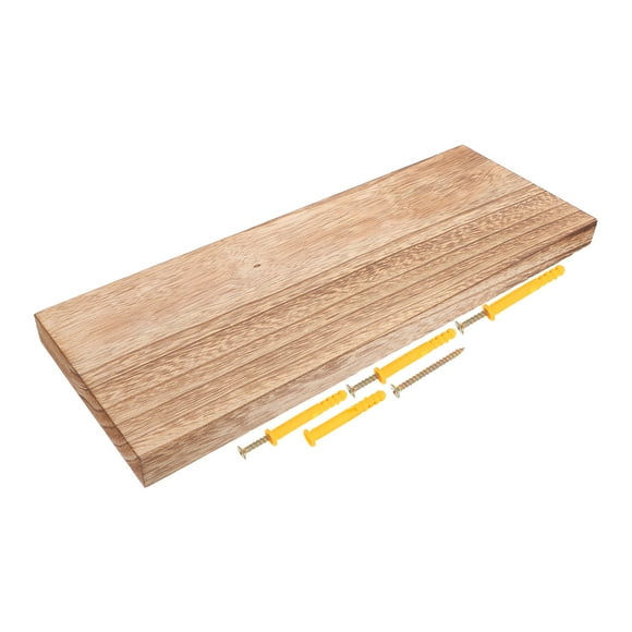 HONMEET 31 Floating Wood Shelves Light Brown Color Rectangular Shape 40X15X2.5Cm to In