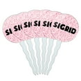 thumbnail image 1 of Sigrid Cupcake Picks Toppers - Set of 6 - Pink Speckles, 1 of 1