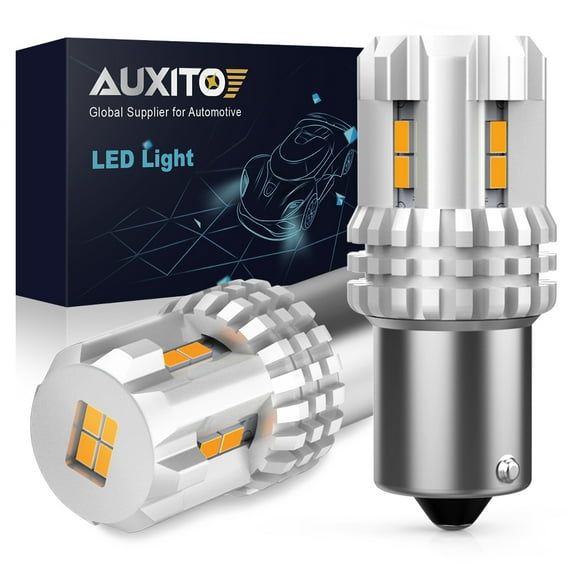 AUXITO 1156 LED Bulbs Amber Yellow 2200K Extremely Bright BA15S 1141 1003 7506 LED Bulbs with High Power 12pcs 3020SMD Chipsets Turn Signal Light , 2 Pack