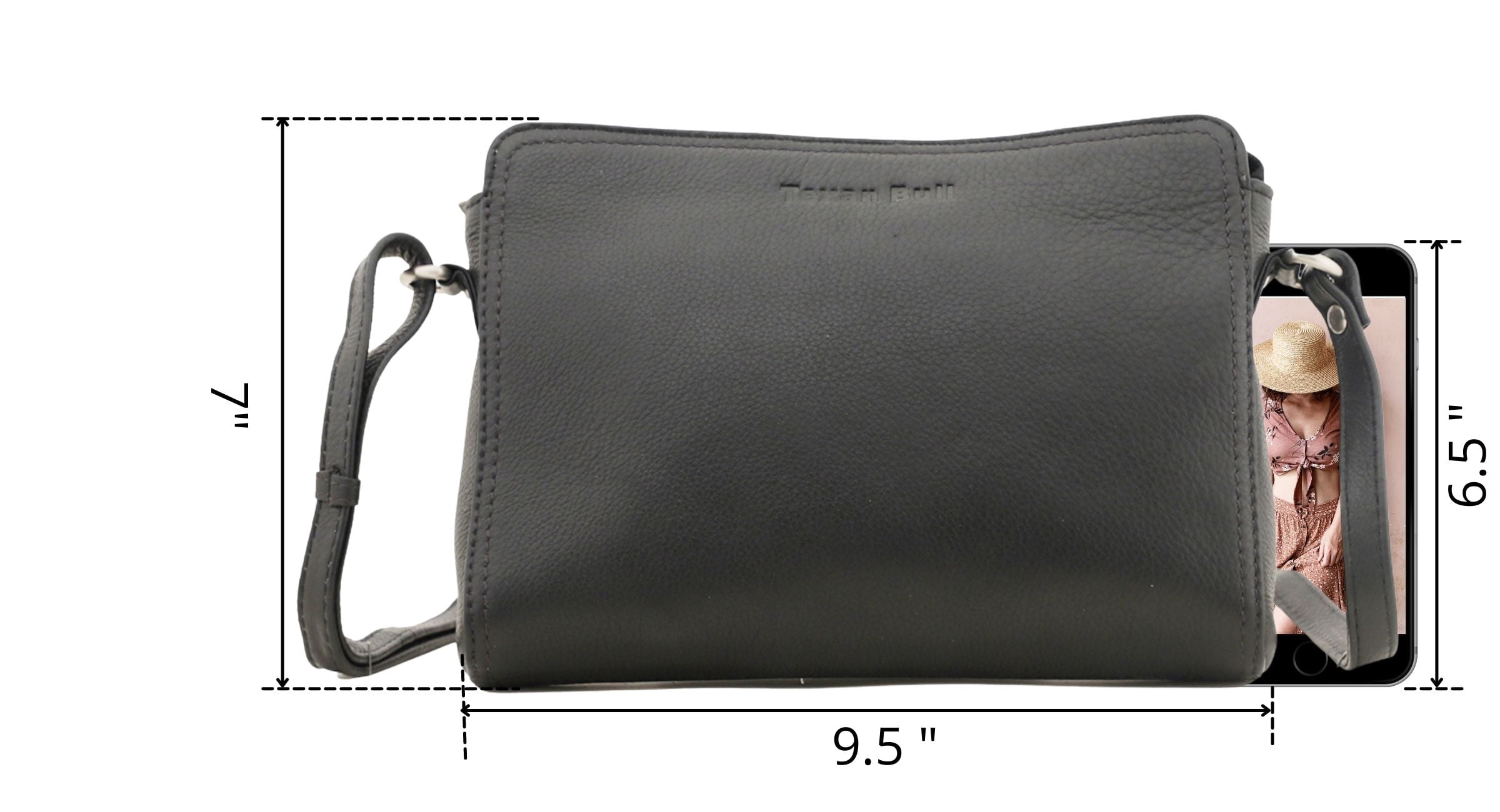 Leather Crossbody Purses For Women- Small Shoulder Handbag With Adjustable Strap