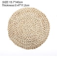 thumbnail image 2 of Nvzi Natural Woven Placemat Round Braided Rattan Tablemats for Dine Room Table Decor Rustic Kitchen Decor (Pack of 2 Round 15.7 inchs), 2 of 4
