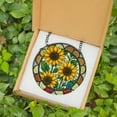 thumbnail image 4 of Lotusprinthandmade Floral Stained Glass Suncatcher for Window Hanging Cir9.8in, Floral Window Decor, Colorful Glass Art Gift, 4 of 4