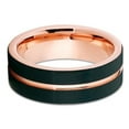 thumbnail image 2 of Black Tungsten- 8mm - Wedding Band - Rose Gold Tungsten Ring - Brush, 2 of 3