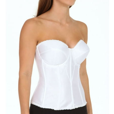 

Women s Carnival 424 Full Figure Satin Torsolette Bra (White 32D)