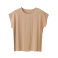 thumbnail image 2 of Nmnitkp Oversized Women's Short Sleeve T-Shirts Solid Color Crew Neck Short Sleeve T-Shirt, Loose Fit Casual Summer Tops for Women Daily Wear Khaki,3XL, 2 of 5
