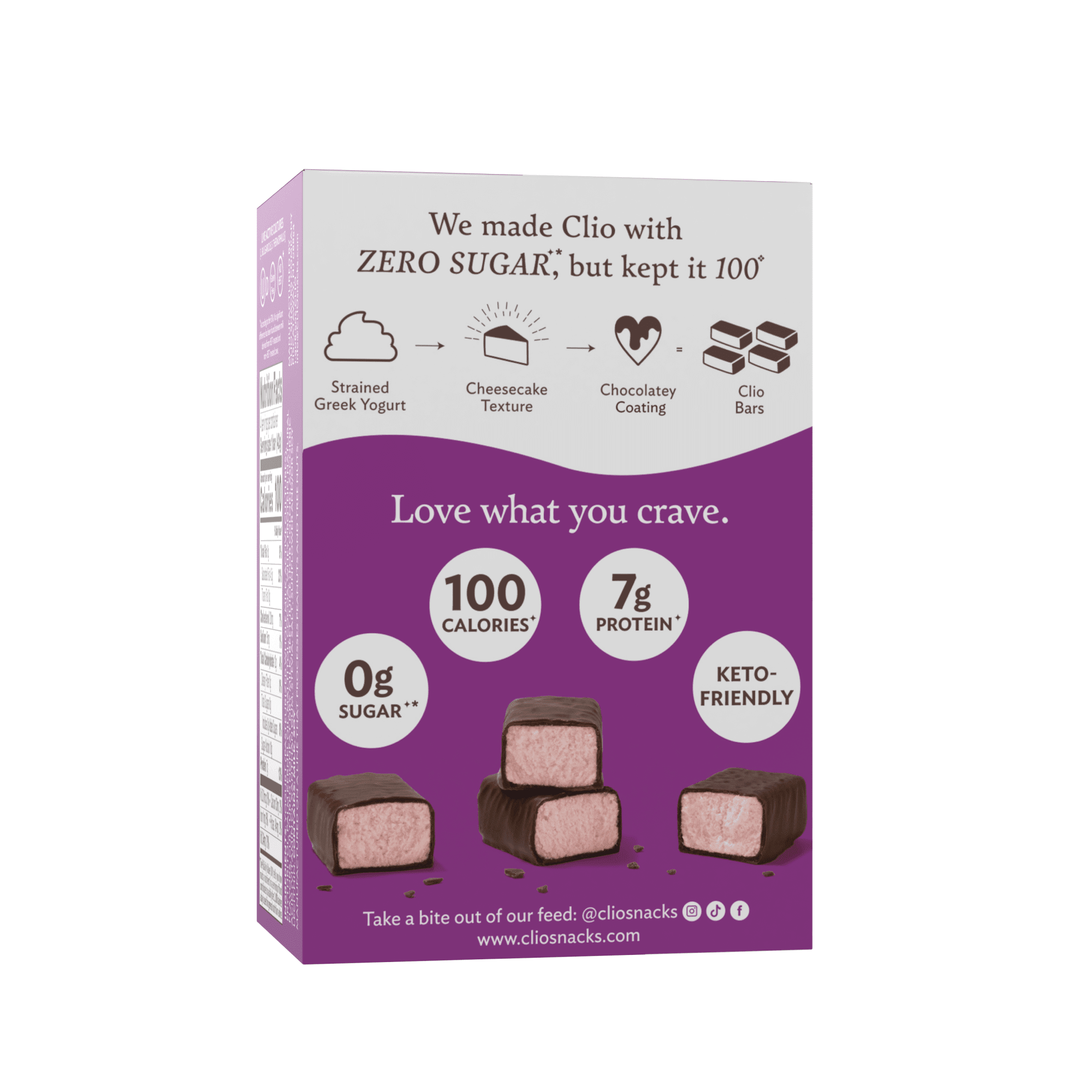 Clio Zero Sugar Mixed Berry Greek Yogurt Bar in Chocolatey Coating, 1.48 oz, 4 Ct