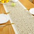 thumbnail image 5 of Floral Fall Table Runners for Party Living Room Modern Farmhouse Home Decor  Kitchen Elegant Table Runner with Fringe 14 x 63Inch Light Brown, 5 of 7