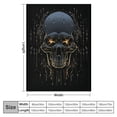 thumbnail image 4 of Qinduosi  Flannel Sofa Blanket - Retro Skull Print Throw Blanket Smooth Soft Sofa Chair Bed Office Practical Blanket, 4 of 6