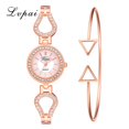 thumbnail image 1 of Ivpai Reloj femenino con correa de aleación y decoración de diamantes de imitación de cuarzo con pulsera (oro rosa blanco), 1 of 7